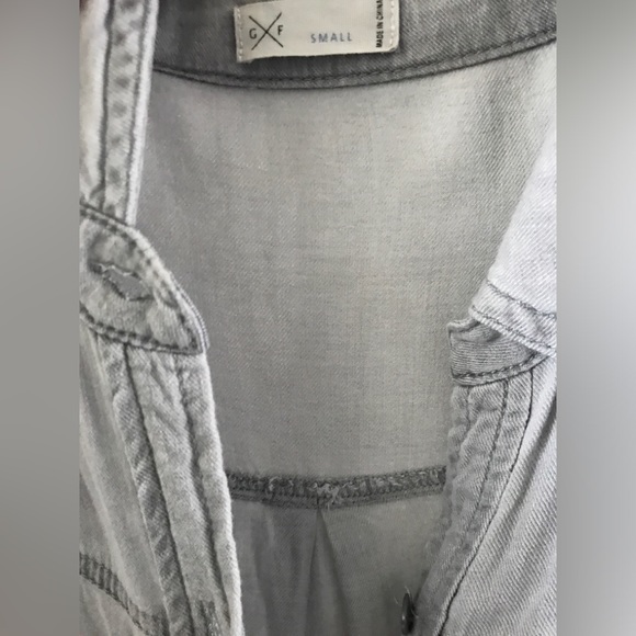 EUC Gentle Fawn Vintage Vibe Light Grey Collared Chambray Shirt S - Picture 12 of 16